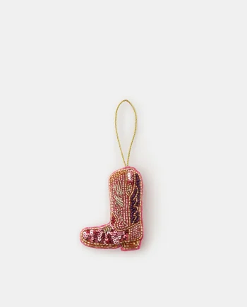 Beaded Cowboy Boot Christmas Tree Decoration