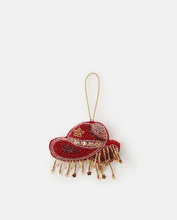 Beaded Cowboy Hat Christmas Tree Decoration
