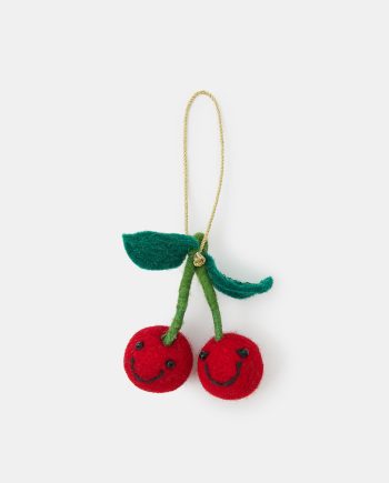 HAPPY CHERRY FELT CHRISTMAS TREE DECORATION