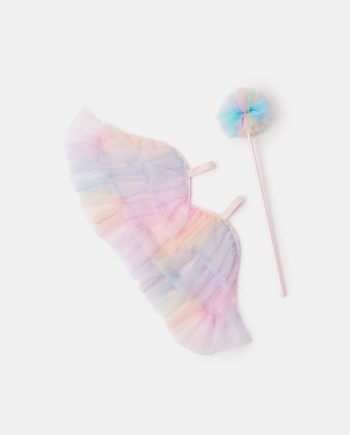 GIRLS OMBRÉ FRILL FAIRY WINGS & WAND SET