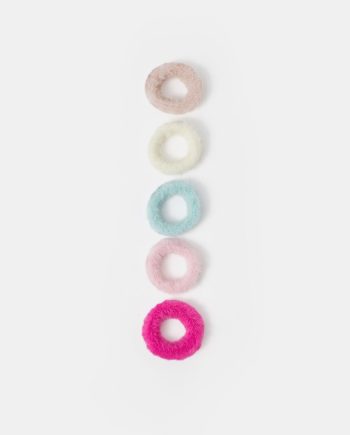 5-PACK GIRLS FLUFFY HAIR BANDS