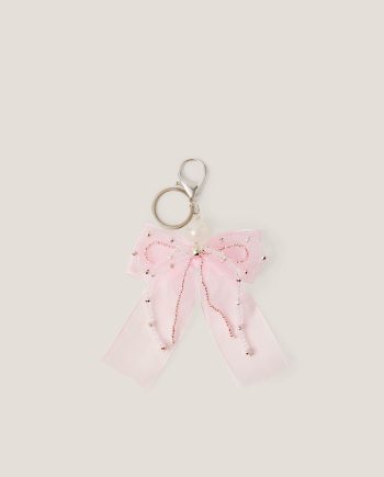 Bead & Ribbon Bow Bag Charm