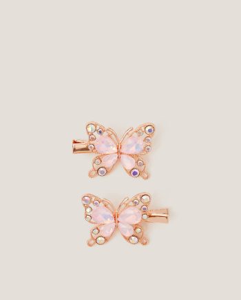 2-Pack Gemstone Butterfly Hair Clips