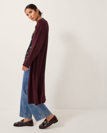 Mel Longline Cardigan Red
