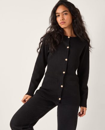 Coleen Plain Cardigan Black