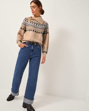 Fifi Fair Isle Jumper Camel