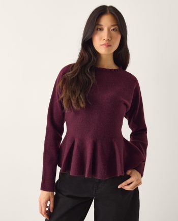 Peony Peplum Jumper Red