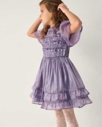 Sequin Organza Party Dress Purple