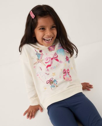 Magical Unicorn Print Sweatshirt Ivory