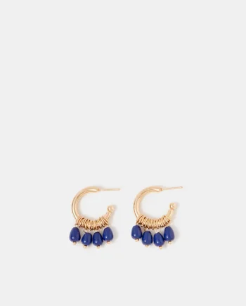 Bead Charm Hoop Earrings