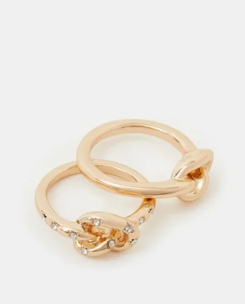 2-Pack Knot Rings Gold