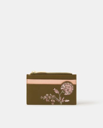 FLORAL EMBROIDERED CARD HOLDER