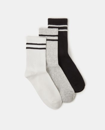 3-Pack Varsity Stripe Socks Black