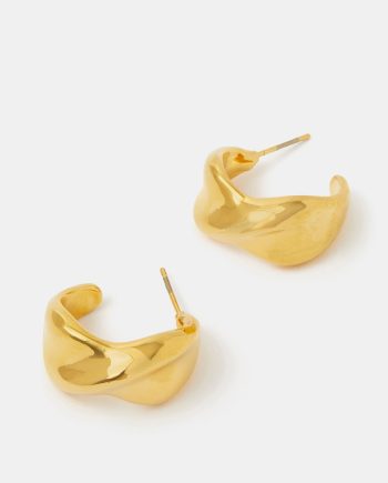 STAINLESS STEEL CHUNKY TWIST HOOP EARRINGS