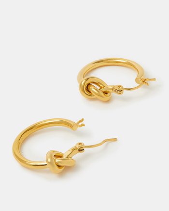 STAINLESS STEEL KNOT HOOP EARRINGS