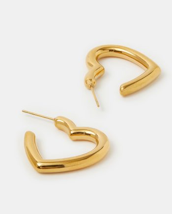 STAINLESS STEEL HEART HOOP EARRINGS