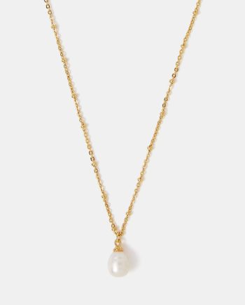 14CT GOLD-PLATED PEARL PENDANT NECKLACE