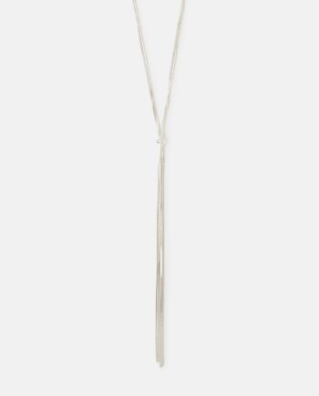 SLINKY LARIAT NECKLACE SILVER