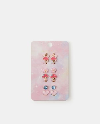 5-PACK GIRLS FAIRY CLIP-ON EARRINGS