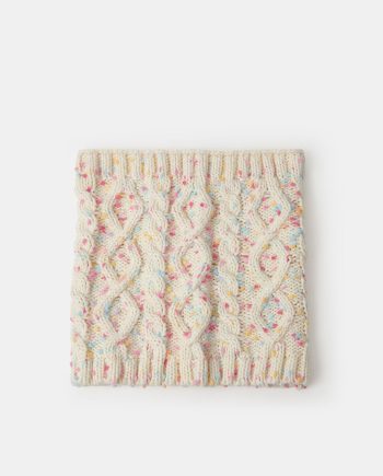 GIRLS CABLE KNIT SNOOD IVORY