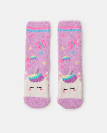GIRLS UNICORN BED SOCKS MULTI