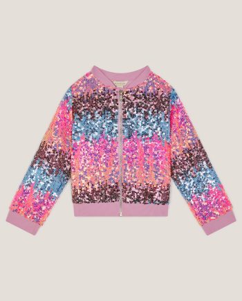 Ombré Sequin Bomber Jacket Multi