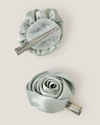 2-Pack Satin Rosette Hair Clips