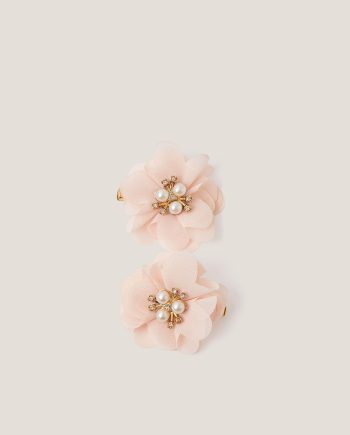 2-Pack Pearl Flower Hair Clips Pink