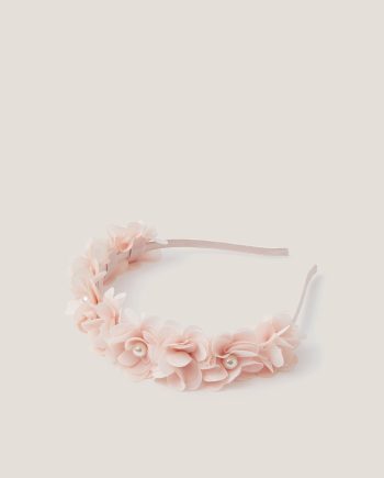 Corsage Floral Pearl Headband Pink