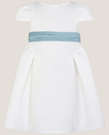 Baby Polly Cap Sleeve Bow Party Dress Ivory