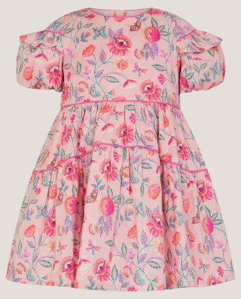 Baby Floral Print Jacquard Dress Ivory