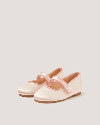 Pearl Strap Satin Walker Shoes Ivory