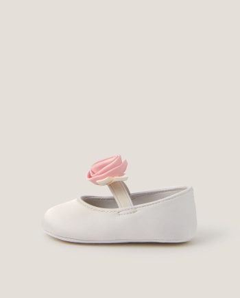 Baby Rosette Booties Ivory