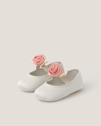 Baby Rosette Walker Shoes Ivory