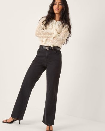 Violetta Lace Ruffle Shirt Ivory