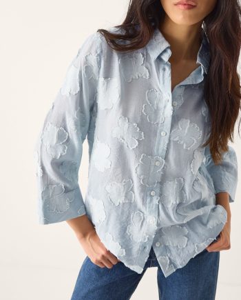 Ayla Floral Jacquard Shirt Blue