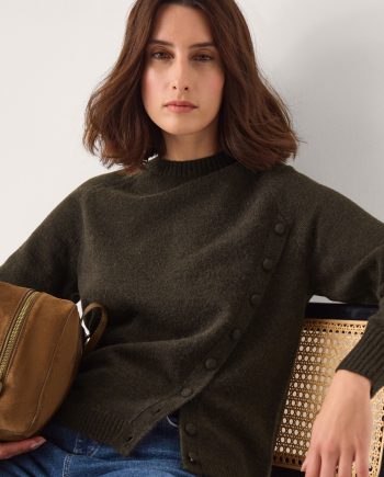 Bray Asymmetrical Button Jumper Brown