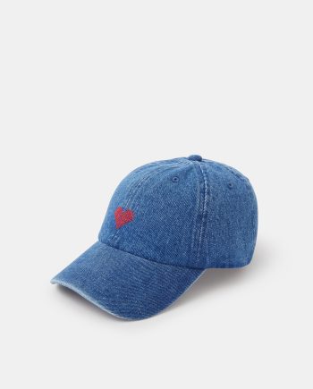 HEART DENIM BASEBALL CAP