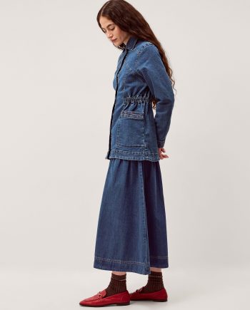 Mabel Longline Denim Jacket Blue