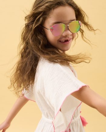 GIRLS CHERRY HEART AVIATOR SUNGLASSES