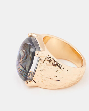 Statement Stone Ring Cream