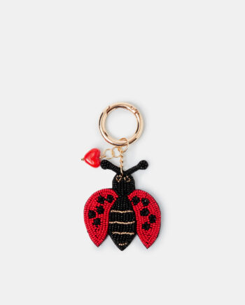 BEADED LOVE BUG BAG CHARM