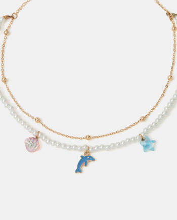 GIRLS AQUATIC ANIMAL LAYERED NECKLACE
