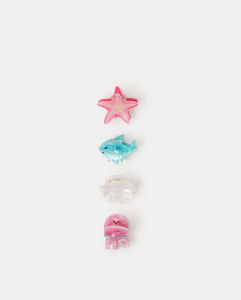4-PACK GIRLS MINI SEA LIFE CLAW CLIPS