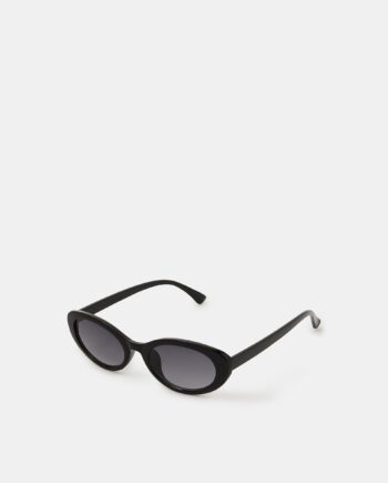 OVAL RESIN SUNGLASSES BLACK