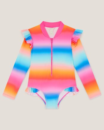 Rainbow UPF50+ Long Sleeve Swimsuit Multi