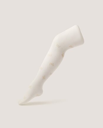 Polka Dot Butterfly Tights White