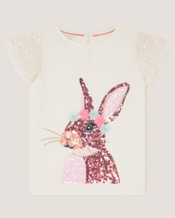 Sequin Bunny T-Shirt Ivory