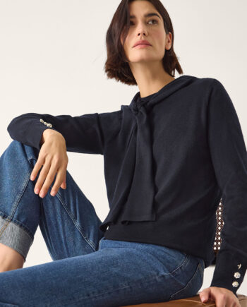 Nila Neck Tie Jumper Blue