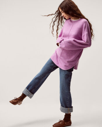 TORI OVERSIZED TIPPED JUMPER PURPLE